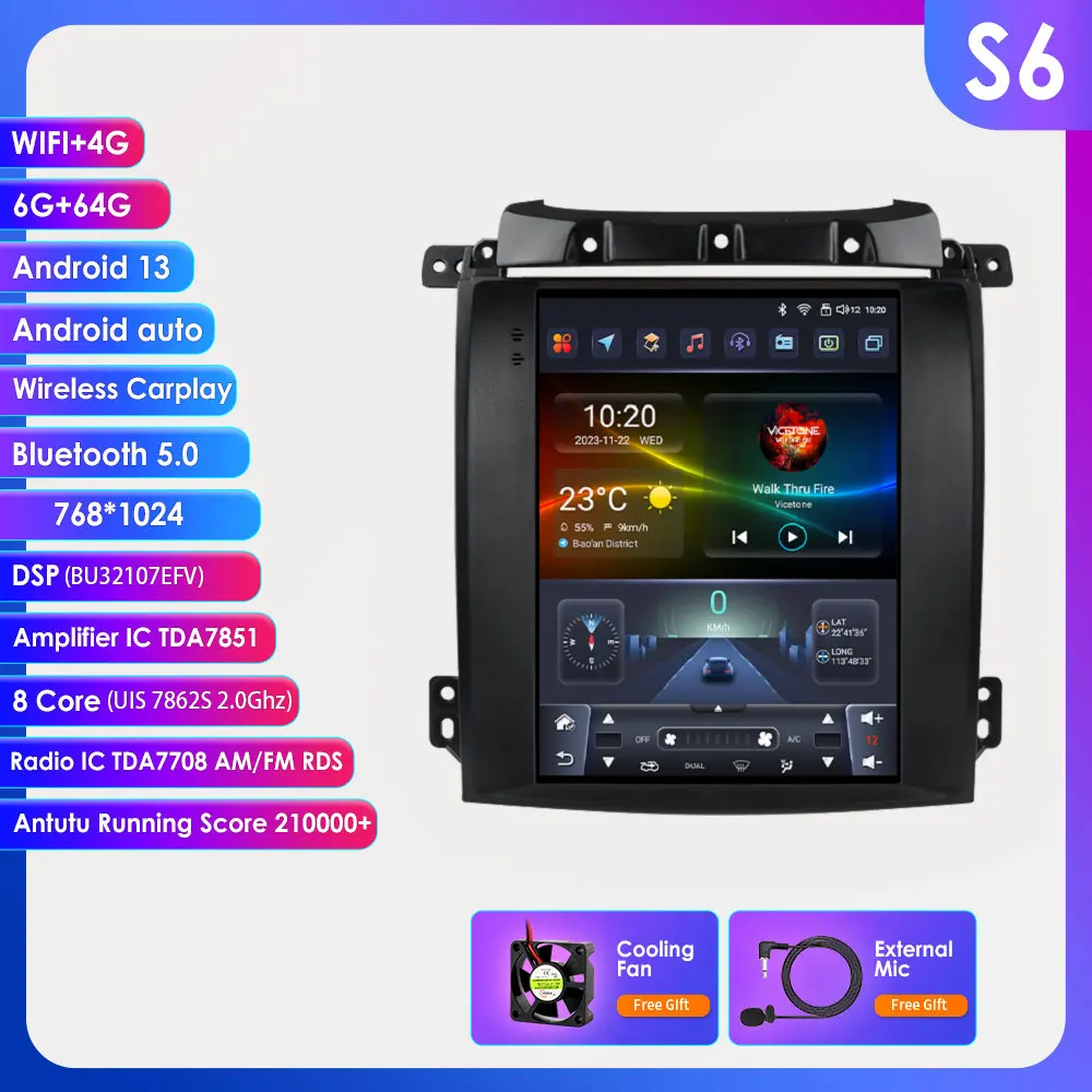 9.7 "Carplay Android 13 Auto Autoradio Voor Kia Sorento BL 2002-2006 Tesla GPS Multimedia Autoradio auto intelligente systemen Stereo