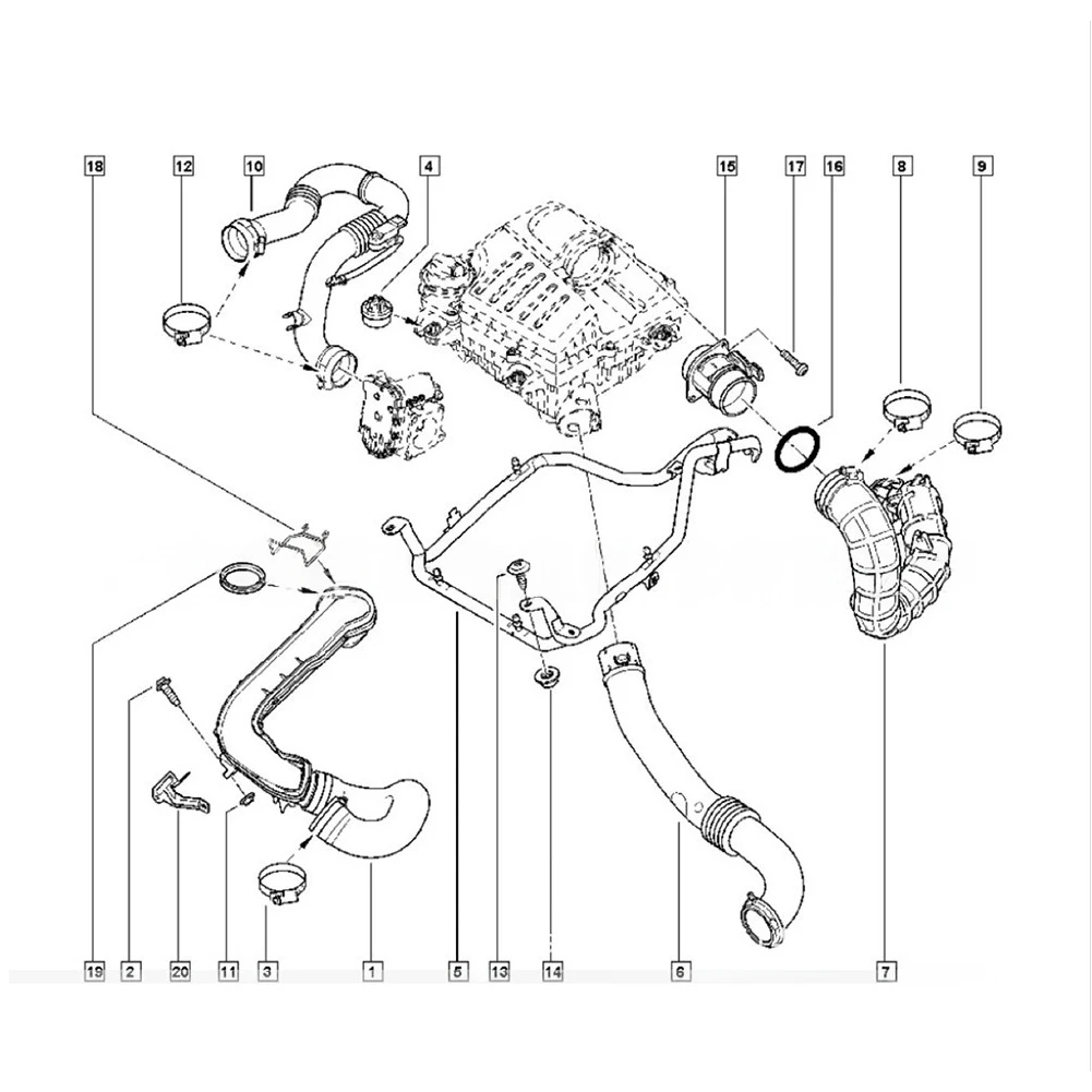 

Turbo Boost Intercooler Hose for Renault For Trafic and For Nissan OEM 16578 00Q0A Compatible with For Vauxhall