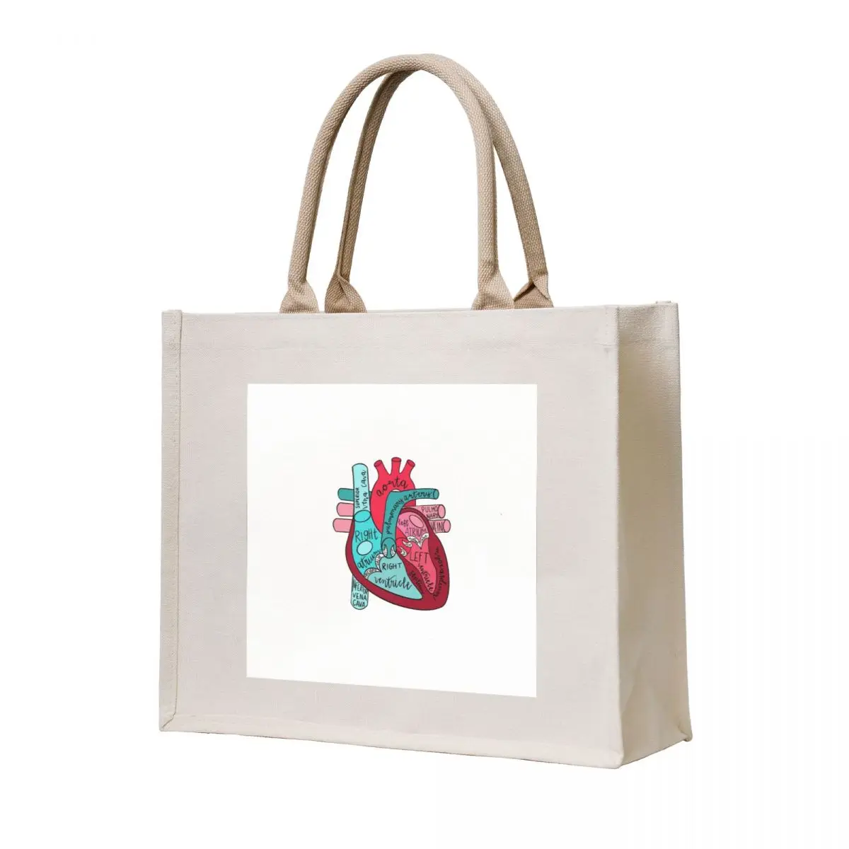 

Labeled Anatomical Heart Tote Bag reusable shopping bag Custom bag tote women tote woman