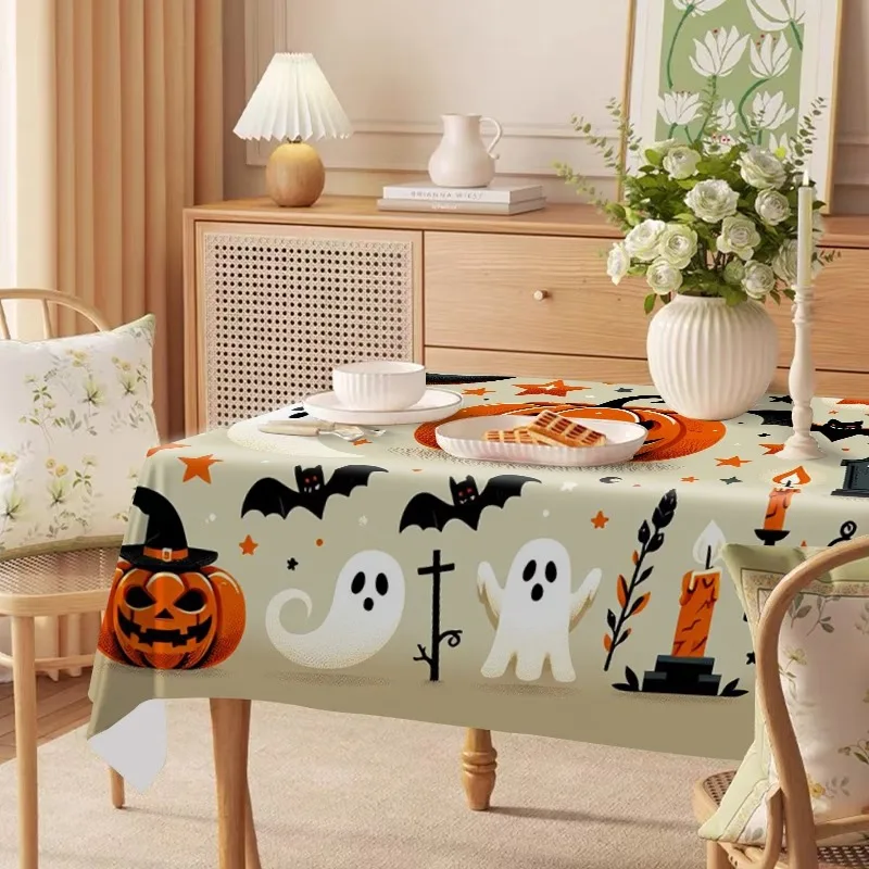 One Halloween-themed tablecloth, an atmosphere-enhancing table cover suitable for gatherings