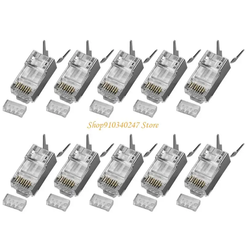 موصلات الشبكات العالمية Q22A متوافقة مع الأسلاك الصلبة المجدولة PVC بسرعة 10 جيجابت #1