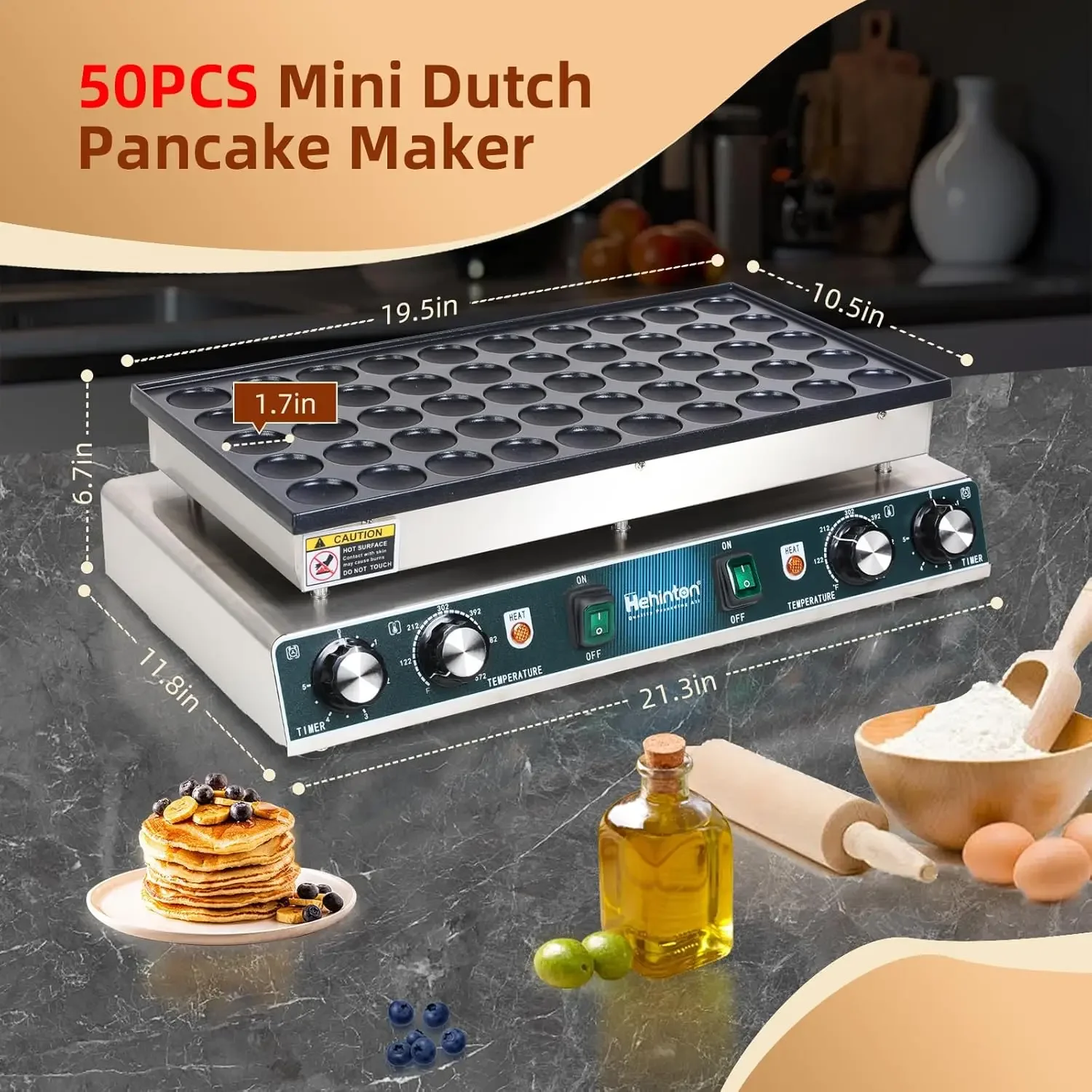 صانع الفطائر الهولندية الصغيرة، صانع الوافل 110 فولت، آلة الكعك الساخن، صانع دوراياكي غير لاصق، مقلاة Poffertjes، Maquina Para Min