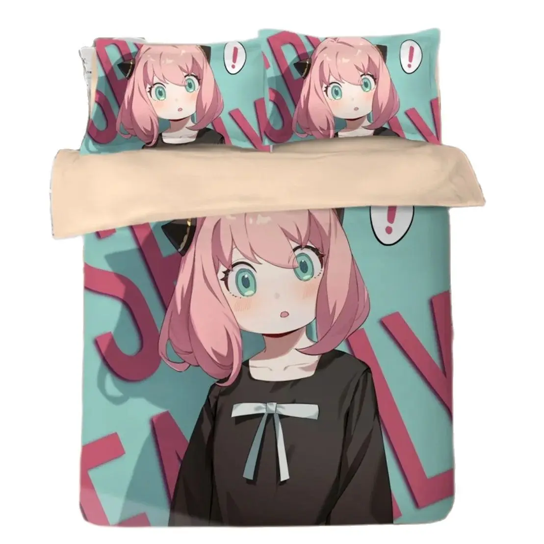 Anime Spy X Family Bedding Set Anya Duvet Cover,Spy Family Bedding Twin Queen Size Kids Bedroom Decor Children's Gifts