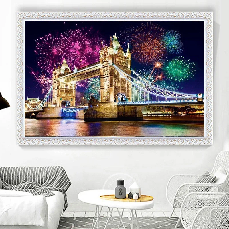 London Bridge 5D Diamond Painting Full Diamond Art Embroidery Restaurant Office Living Room Home Decor Diamond Cross Stitch Kits