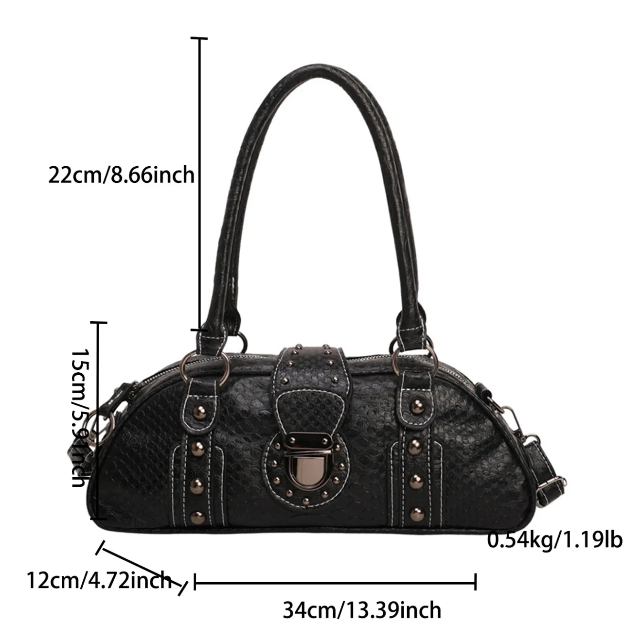 Black Sac A Main Europe and America Commuting Shoulder Bag 2026 New Y2K Brand Handbag Underarm Tote Pu Leather Crossbody Bag