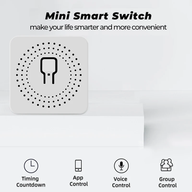 Mini Wifi Smart Switch 2 Way Control Tuya 16A DIY Light Switches Alexa Yandex Alice Smart Google Home APP Voice Control