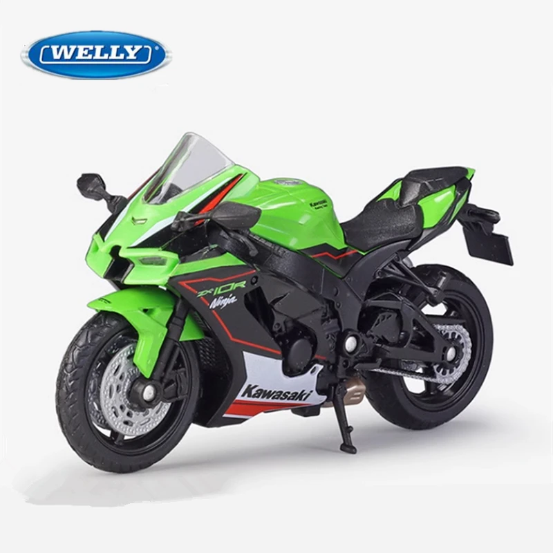 

WELLY 1:18 Kawasaki Ninja ZX-10R Alloy Sports Motorcycle Model Metal Toy Street Cross-country Racing Motorcycle Model Kids Gifts