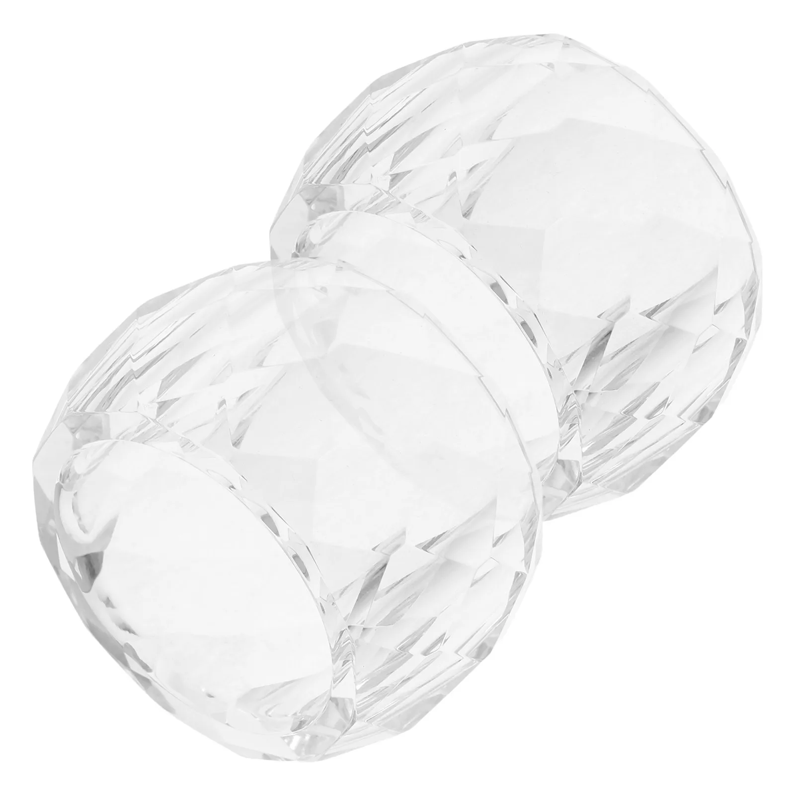 

2pcs Transparent Napkin Rings Crystal Clear Dining Table Decor Serviette Clasp For Wedding Party Holiday Decoration Holders