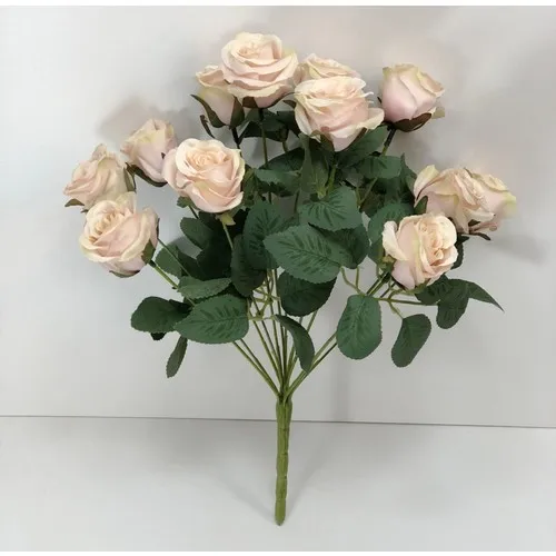 Artificial Pot Medium Size Cream Realistic Rose Bundle