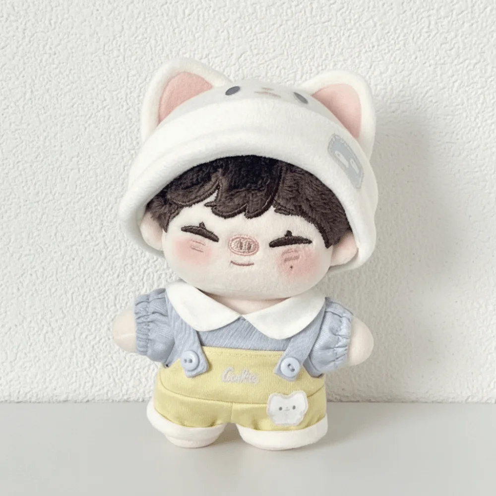 

1 set Cat Hat 10cm Cotton Doll Clothes Suit Mini Doll Clothes Outfit Creative Cute Doll Dress Up Set Children's Gift