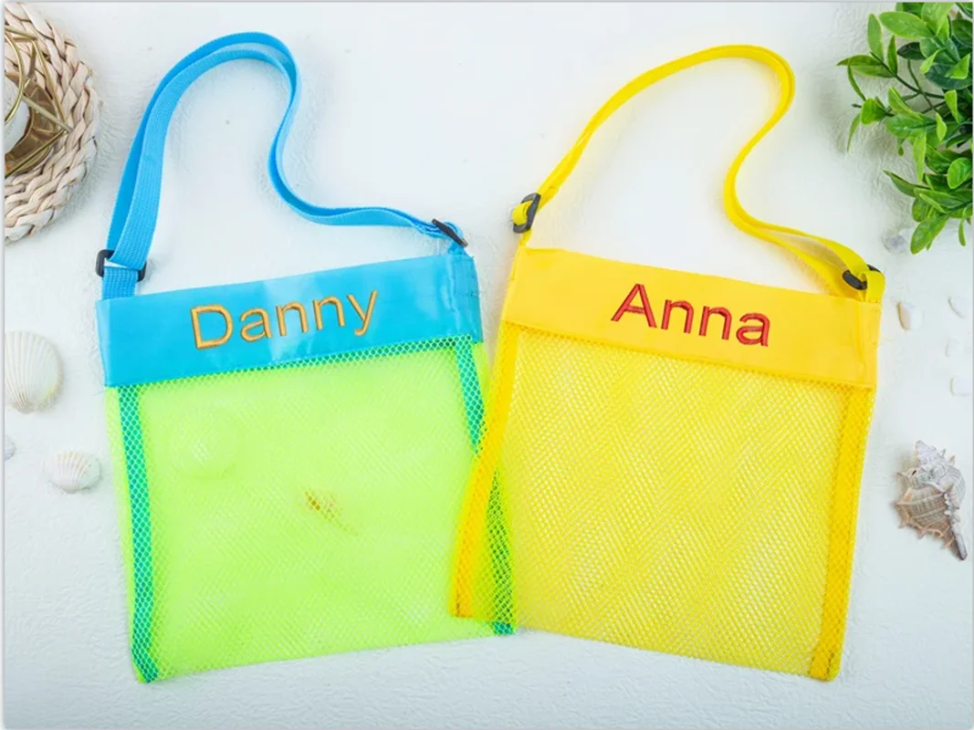 Bolsa de concha personalizada, bolsa de malla de conchas marinas para niños, bolsa de recuerdo de fiesta, bolsa de concha de playa personalizada, bolsa de colección de conchas, bolsa de playa para niños