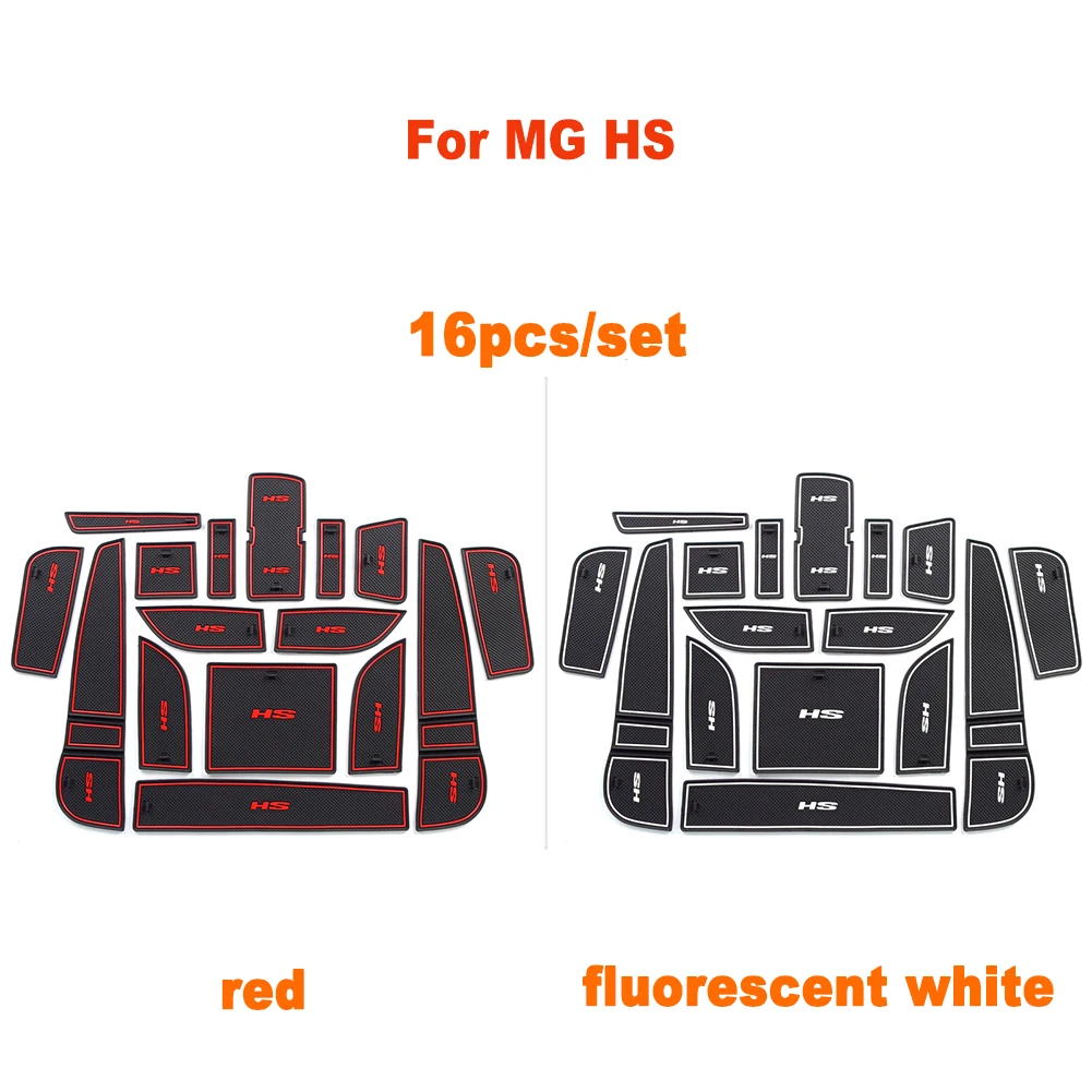 Car Door Groove Mat For MG HS 2019-2023 Auto Anti-Slip Cup Mat Non Slip Door Gate Pad Car Accessories 16Pcs/Set