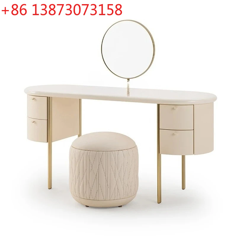 Italian-Style Light Luxury Dressing Table Bedroom and Household Small Apartment Princess Stool Simple Makeup Table