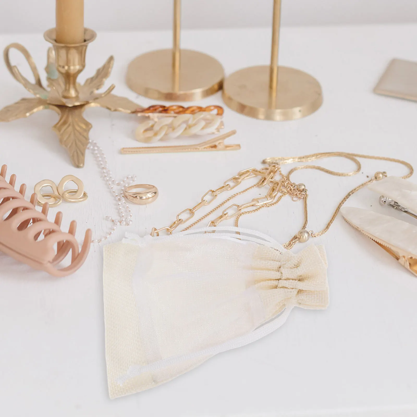 20 قطعة أكياس التخزين الكتان الرباط ماكياج المنظم الحقائب المحمولة هدية الرباط حقائب للهدايا أكياس التخزين الصغيرة #4