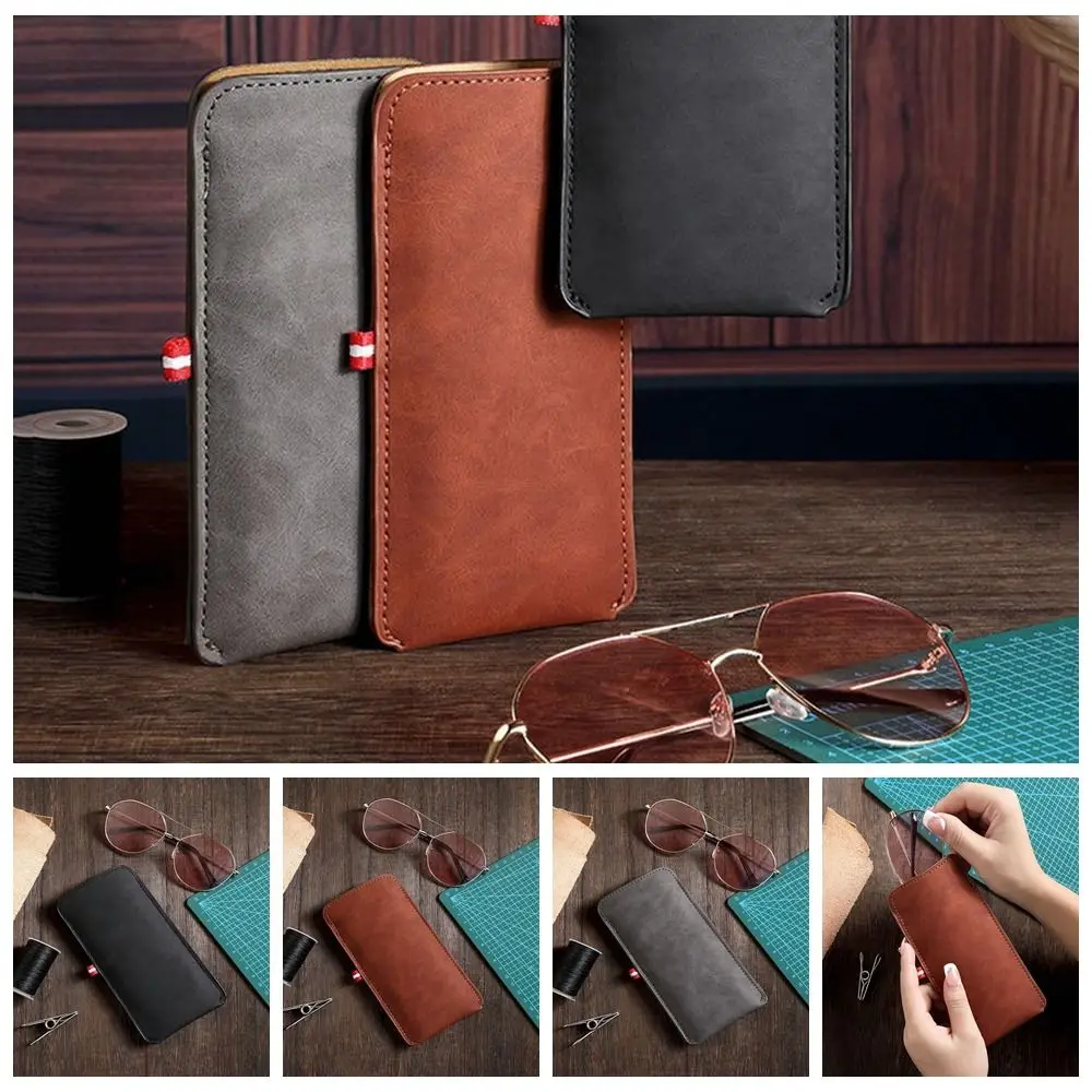 

Rectangle PU Leather Glasses Bag Solid Color Glasses Protective Sunglass Storage Bag Waterproof Jewelry Packing