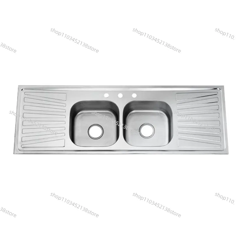 Double Bowl Kitchen Sink 1200mm 1500x500 Drain Plate Double Bowl Tray