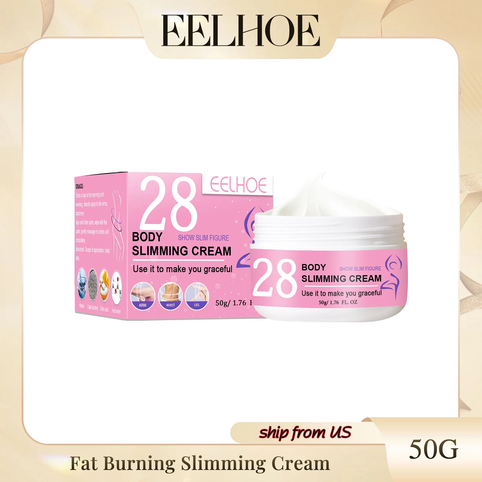 Fat Burning Slimming Cream Body Shaping Firming, Nourishing Slimming Moisturizing Smoothing Skin Massage  Lift Belly Leg Cream