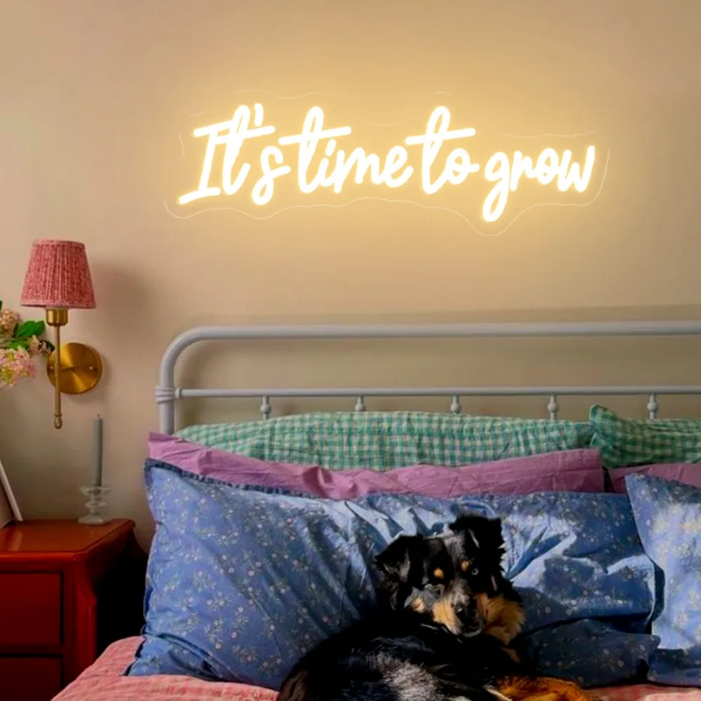 

Время выращивания неоновых светодиодных вывесок на день рождения, украшение для спальни, неоновые огни, USB, домашнее искусство, вечерние, настенный декор, неоновые светодиодные вывески, подарки