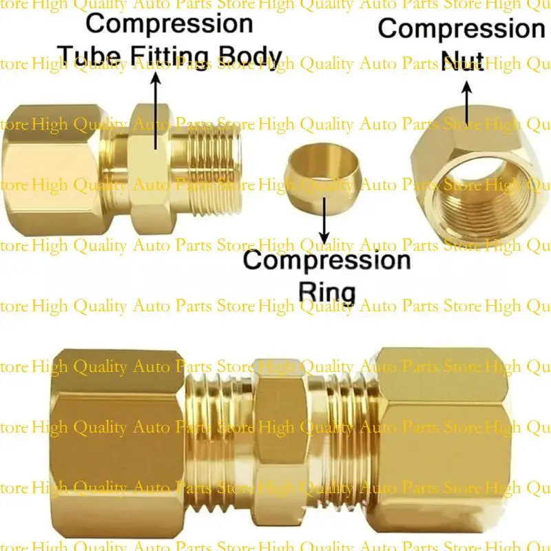 

G7NA 10Pcs Brake Line Adapter Fittings Assortment Compression Tube Fitting for Vehicle Repairing 4.75mm Brake Line Connectors