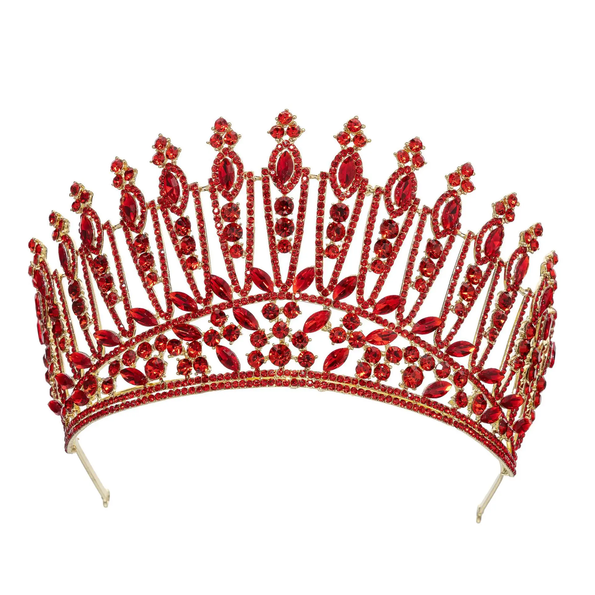 Baroque Women's Crowns For Queen Large Crystal Bridal Tiara Crown For Pageant Miss Universe Party Wedding Hair Jewelry Headdress