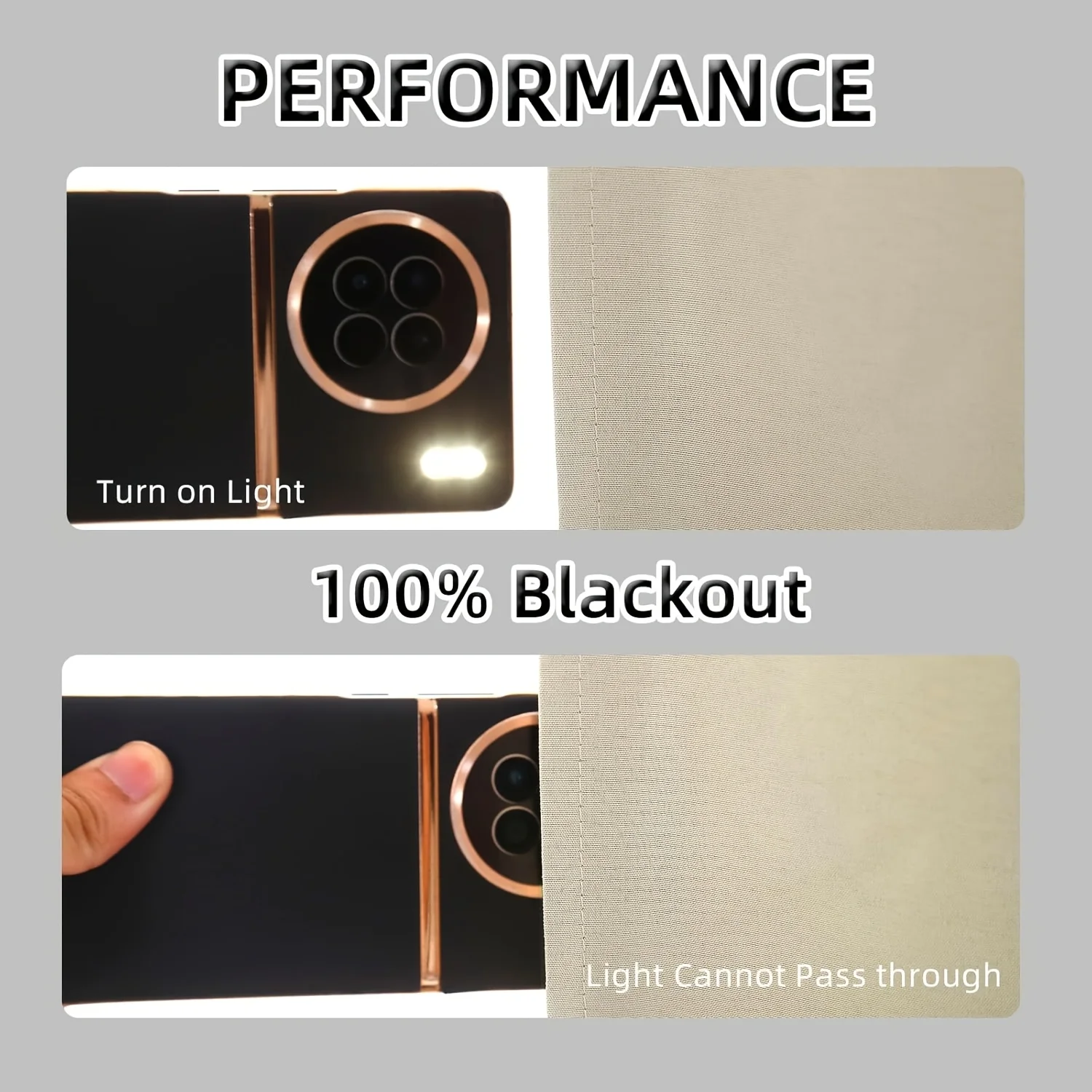 1pc Modern Multi-Color 100% Blackout Curtain Black Lined Thermal Insulated Window Drapes for Living Room Home Office