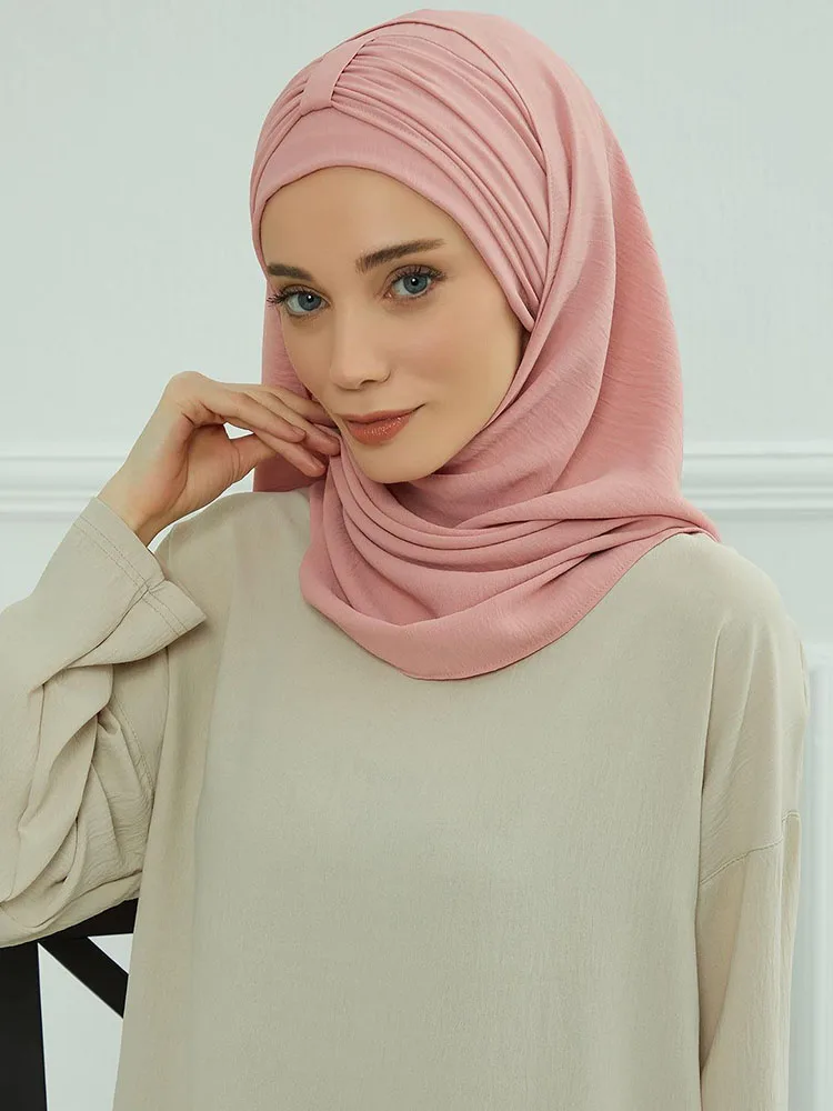 Büyük düz müslüman şapka iç başörtüsü kapaklar ramazan Headwraps ön tasarım