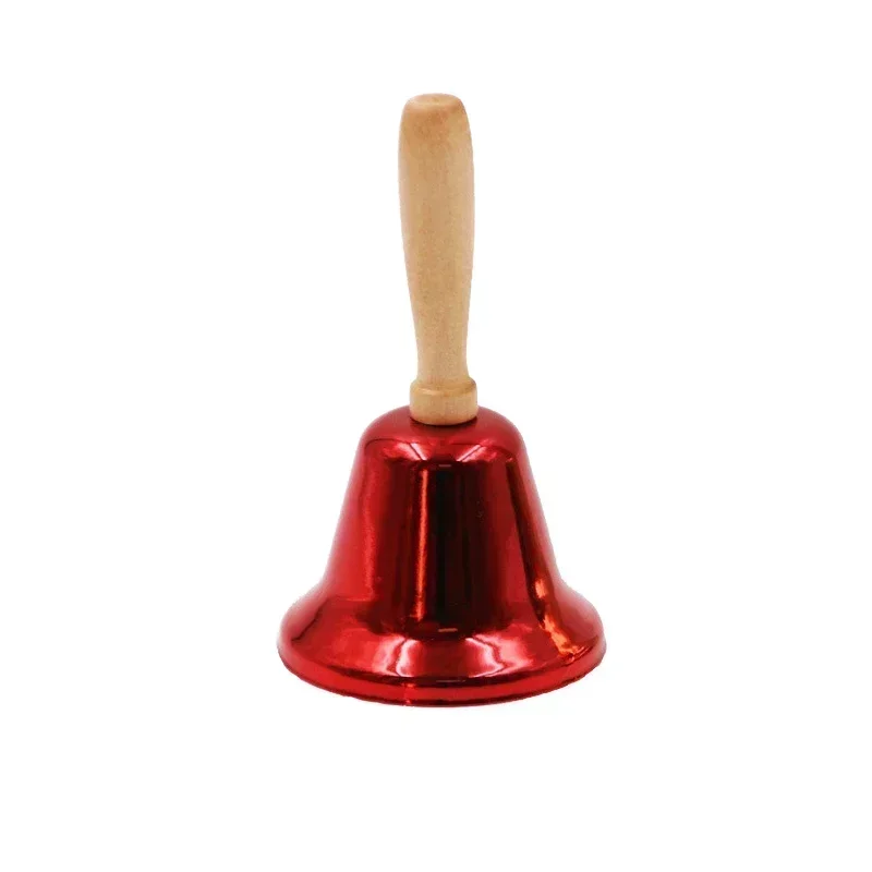 Creative Wooden Christmas Hand Bell Jingle Bells Crisp Tone Santa Claus Attraction Attention School Wedding Party Supplies