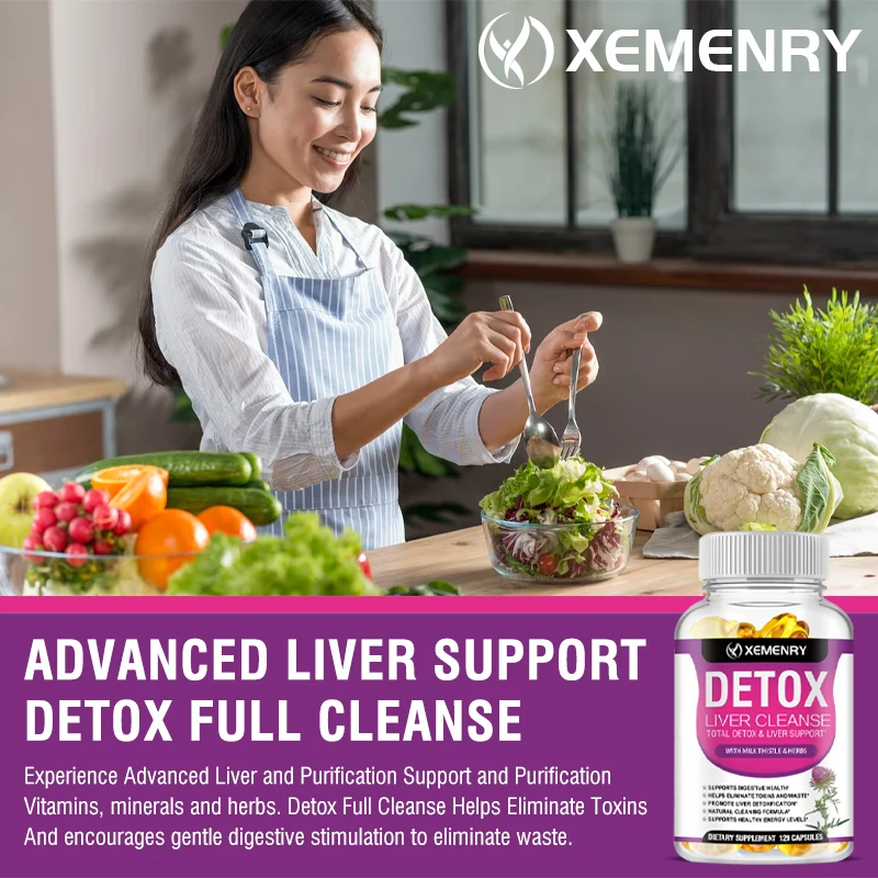 Liver Cleanse Detox Capsules - with Milk Thistle, Dandelion - Liver Care, Digestive Support, Antioxidant