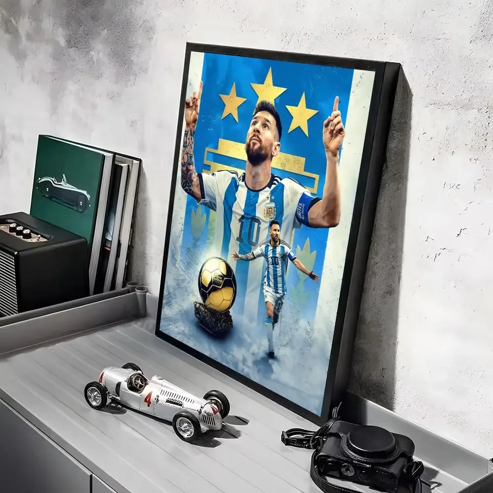 Fußballstar L-Lionel M-Messi Poster Aufkleber Wandbild Wandtattoos für Schlafzimmer Wohnzimmer Zuhause Selbstklebende Dekoration Geschenk – Detail 23