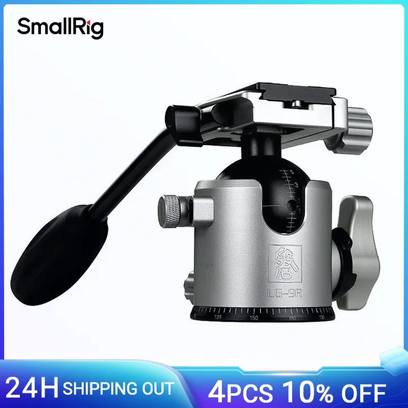 SmallRig Tripod Ball Head 360 ° Swivel Professional Low Center of Gravity Tripod Ball Head Mount  for DSLR Camera (LG-9R)