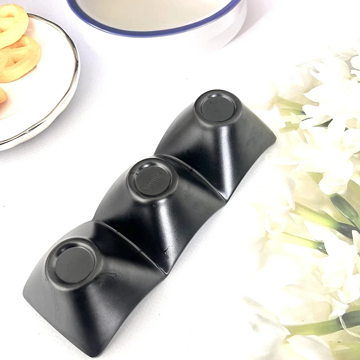 Platos para salsa de melamina negra, vajilla de cocina, plato de condimentos, platillo para inmersión de soja y Sushi, cuenco para restaurante, 1 ud.