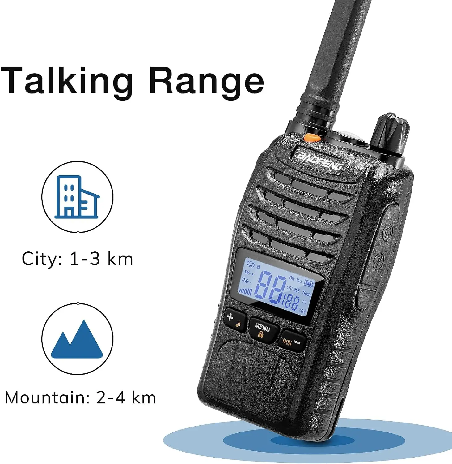 BAOFENG BF-88ST Pro Walkie Talkie, Upgraded Long Range Rechargeable License-Free PMR446 Two Way Radios with LCD Display,4 Pack