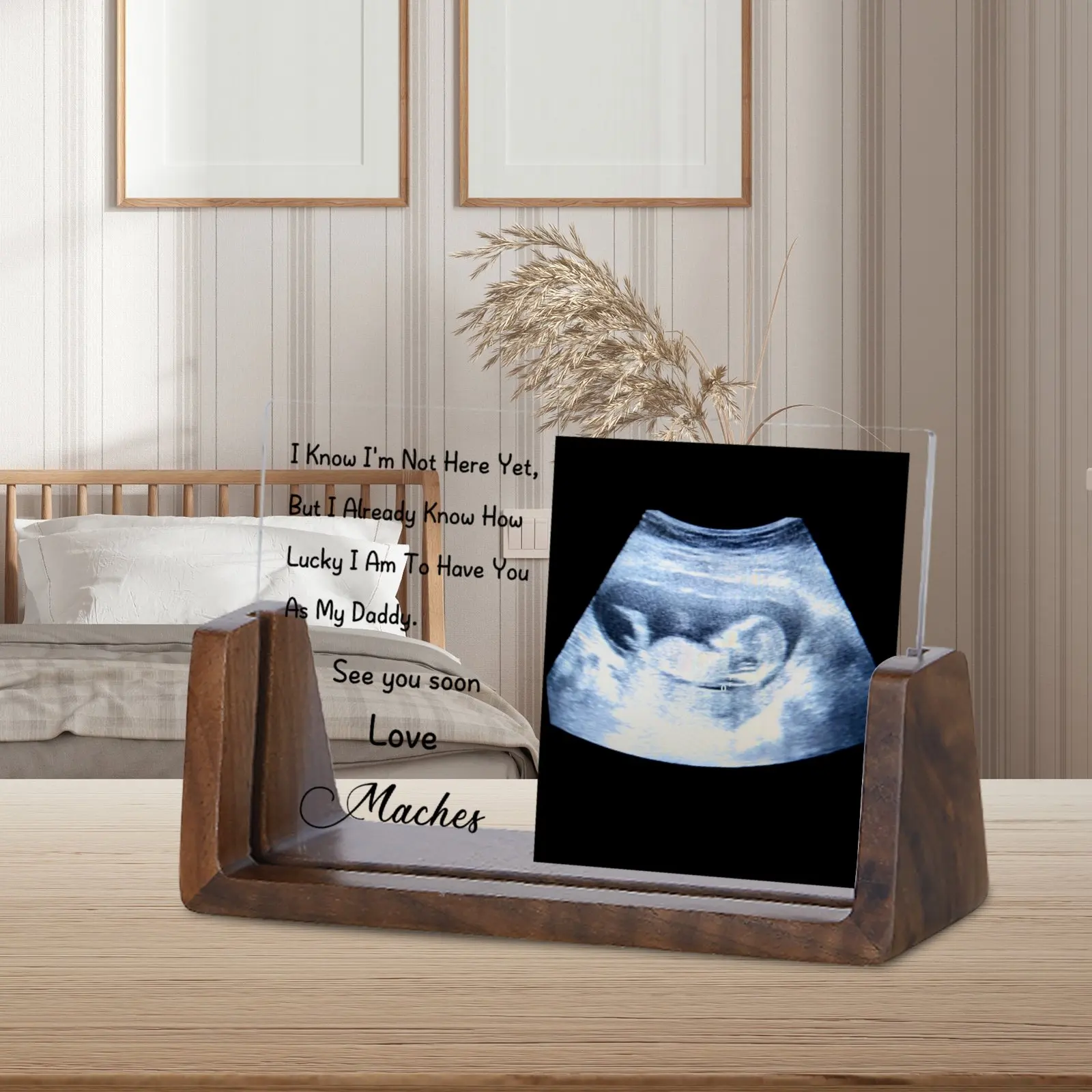 Personalised Father\'s Day Gift Newborn Memorial Photo Frame for New Dad Husband from New Mom Wife Custom Home Desktop Decorative