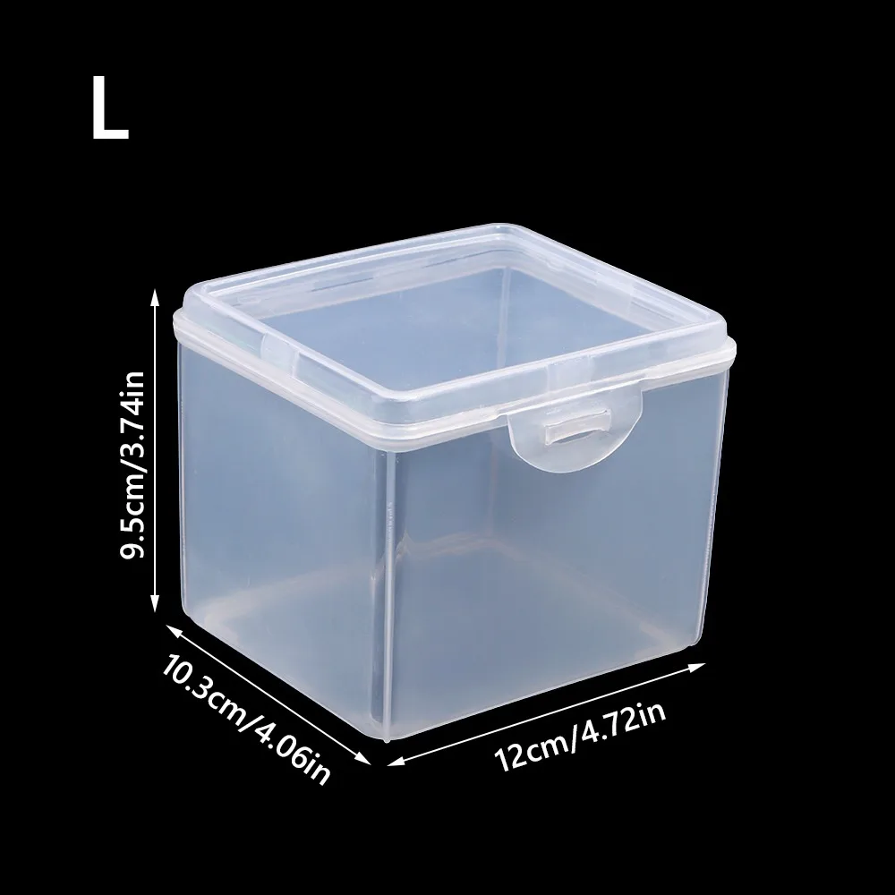 1Pcs with Lid Storage Box Rectangular Shape Multi-purpose Storage Case Plastic Clear Small Thing Container