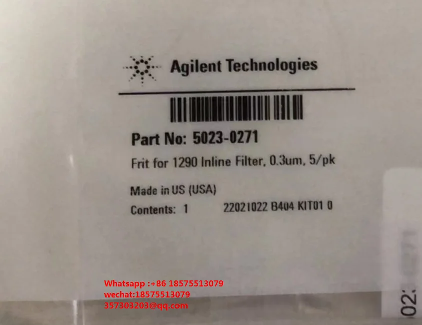 Para Agilent 5023-0271 1290 elemento de filtro en línea. 0.3um, 5 piezas/paquete. 1 pieza nueva