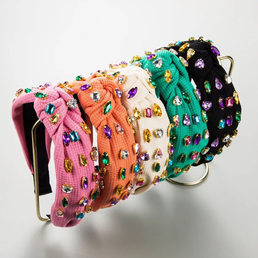 

Fashion new hair accessories personality temperament middle tie bow headband women's simple retro headband wholesale