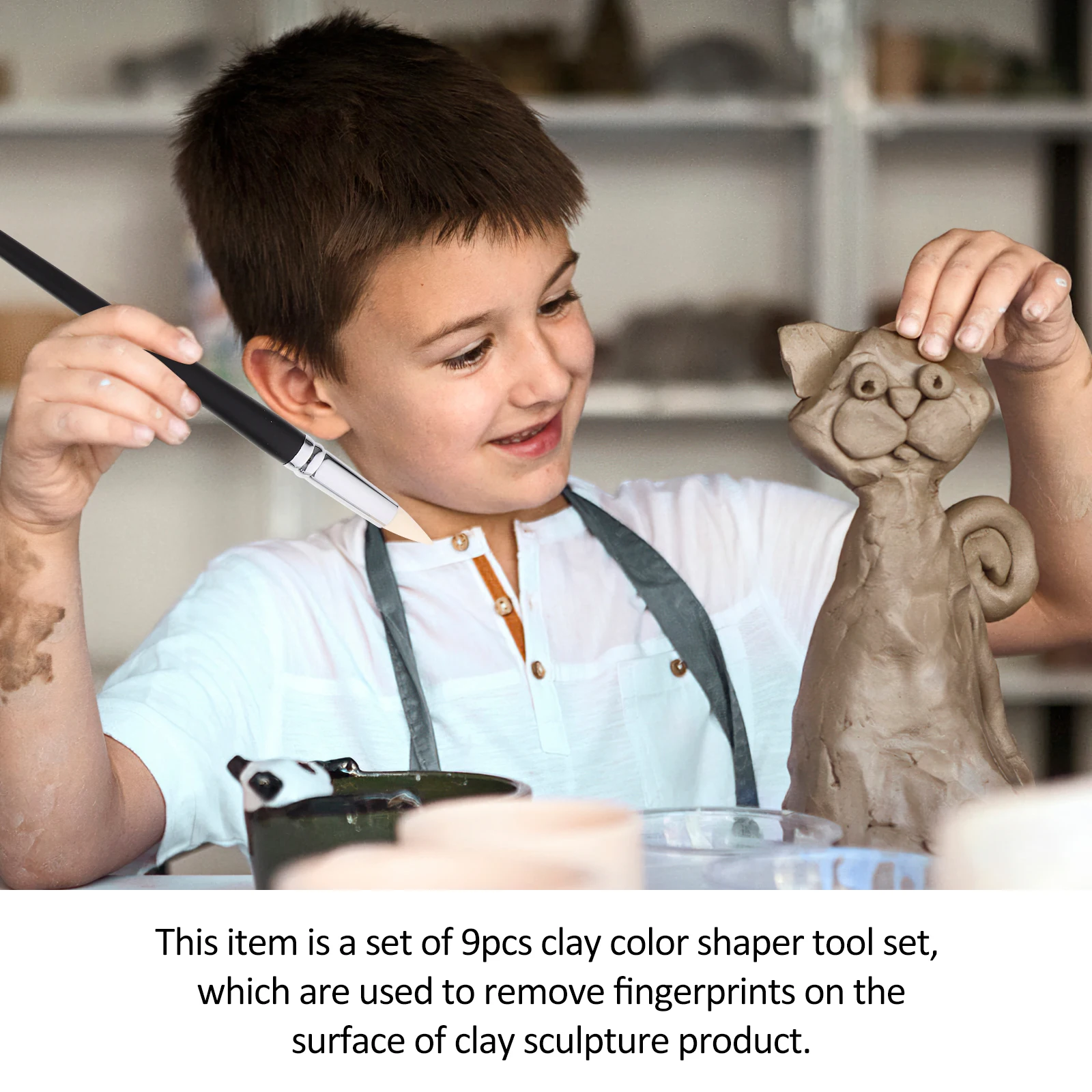 

9pcs Color Shaper Fingerprint Removal Tool Pen 8 28mm Rubber Tip For Sculpting Modeling Clay Sculpting Tools Painting