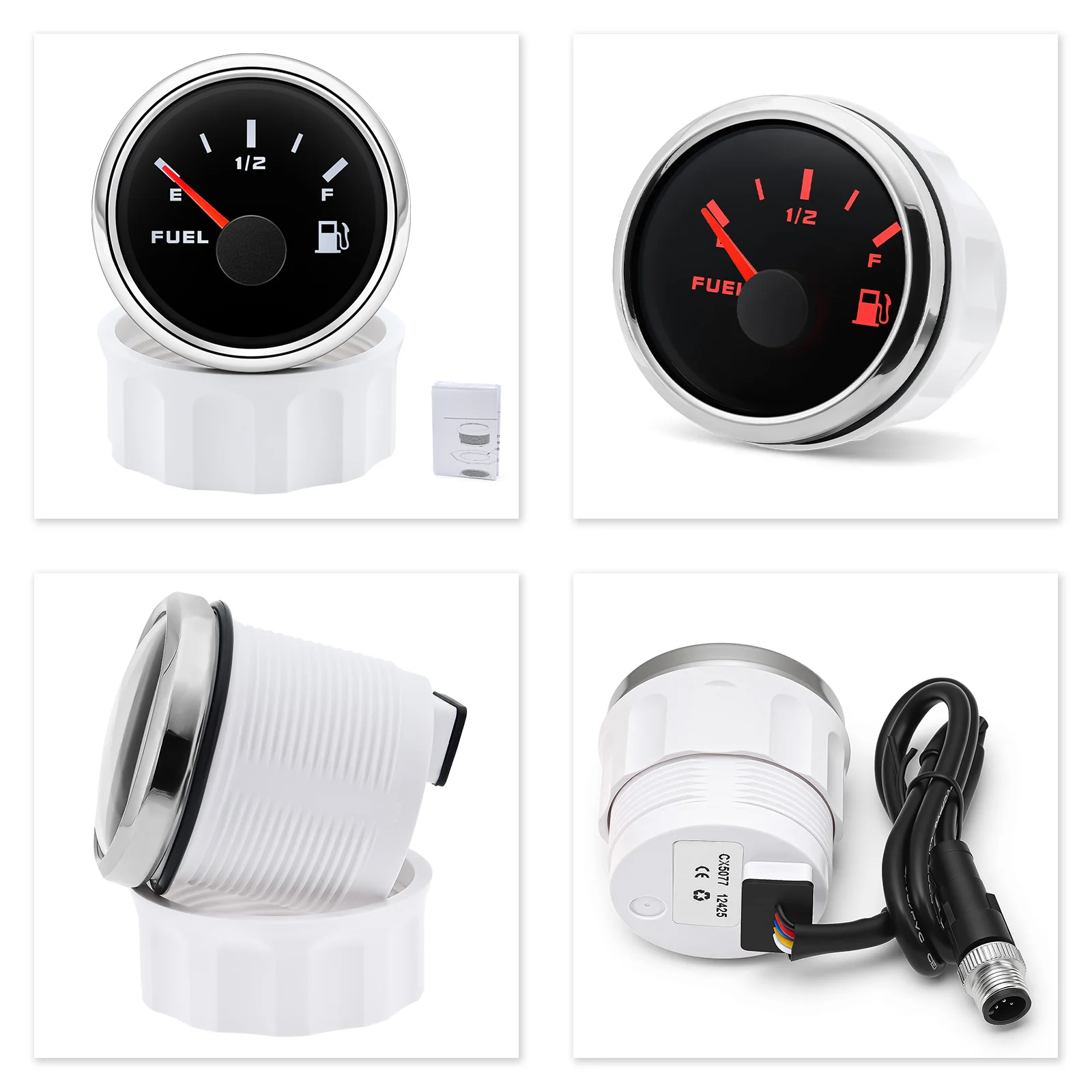 52mm Fuel Level Gauge PORT STBD Starboard NMEA2000 Fuel Meter Indicator Marine NMEA 2000 Compatible Pointer Gauge for Boat Yacht