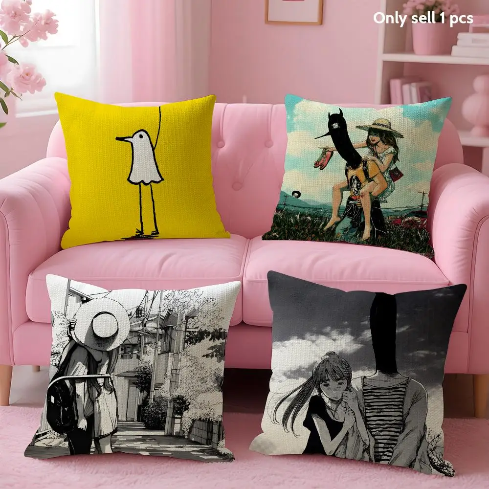 Anime G-Goodnight Punpun Cushion Cover Decorative Linen Throw Pillow Case Soft For Bed Sofa Car Home Decor