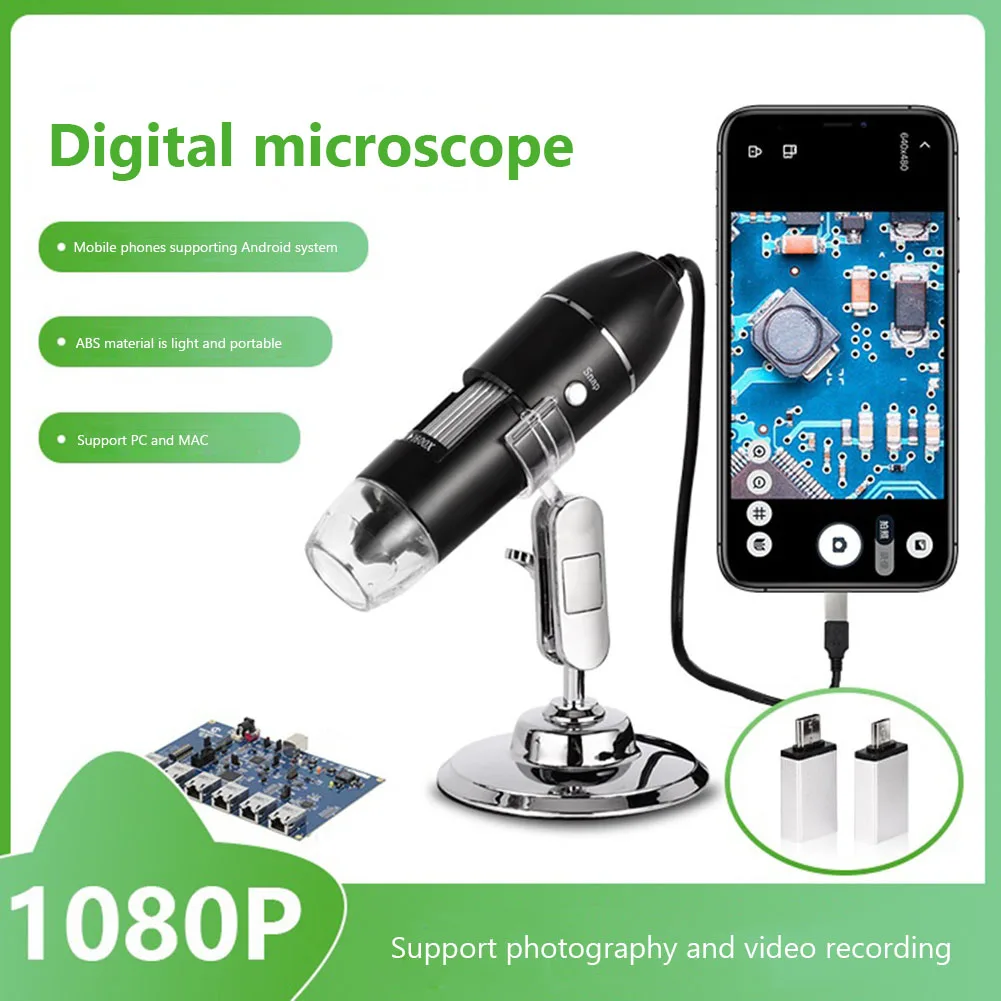 

LED Digital Microscope with Stand Portable Electronic Microscope 500X 1000X 1600X for Mobile Phone PC