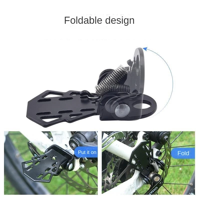 1 Pair Rear Pedals Non-slip Bike Folding Pedal Steel Cycling Stand Footpegs Bike Footrest for Child Safety Rear Seat