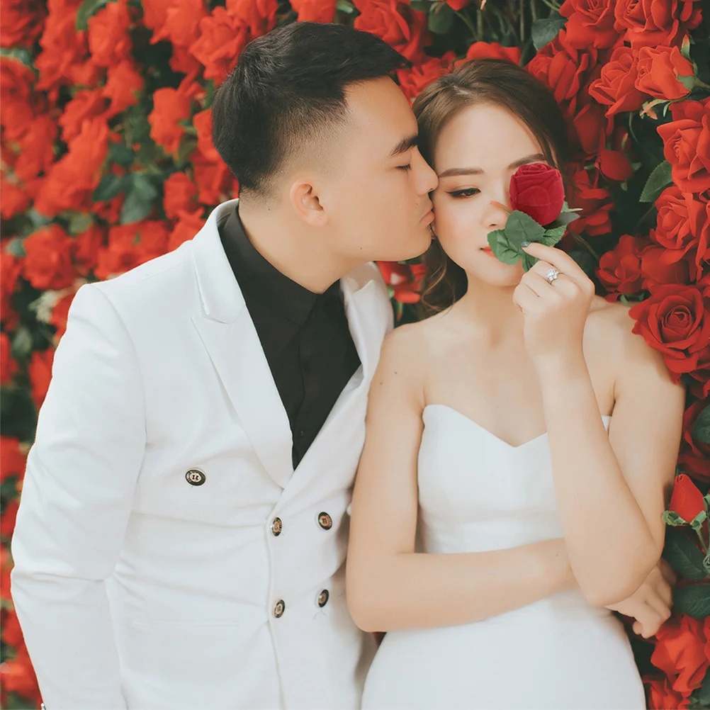 

2Pcs Red Rose Ring Box Valentine Jewelry Storage Case for Engagement Proposal Wedding Ring Container with Protective