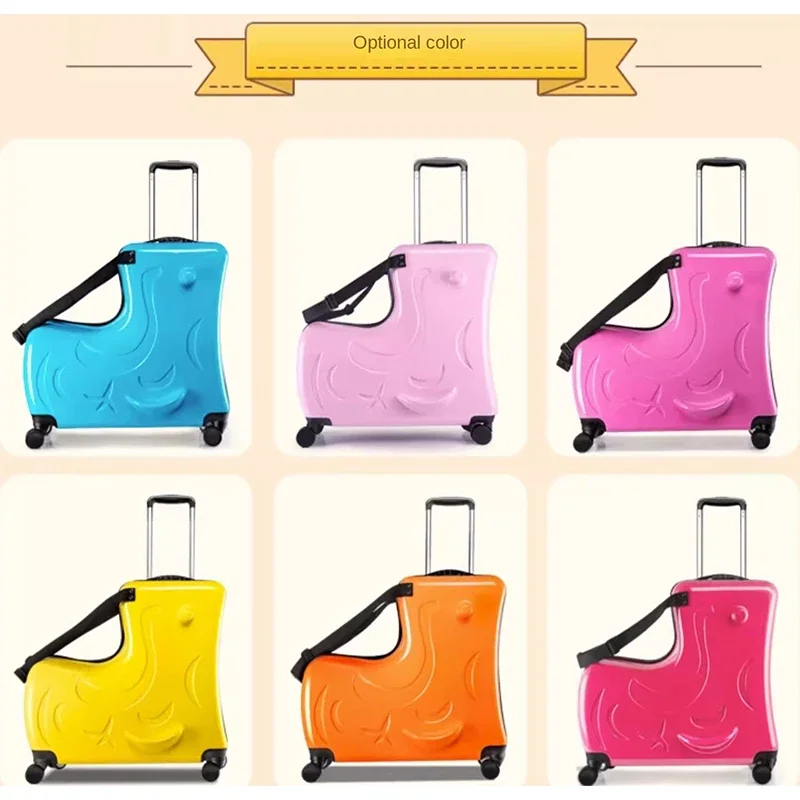 Cute Pony Cartoon Children Rolling Luggage Spinner Suitcase Wheels Students Multifunction Trolley Kids Travel Bag