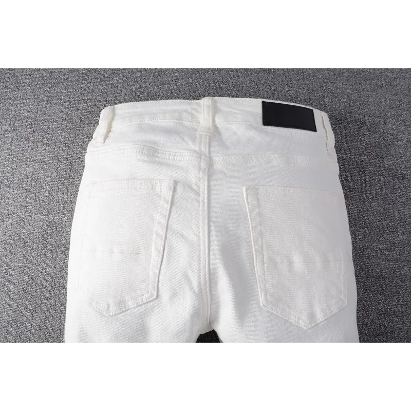 Men's Jeans starbags dsq 625 white individual men's denim trousers quadratic ripped white cross border fashion jeans