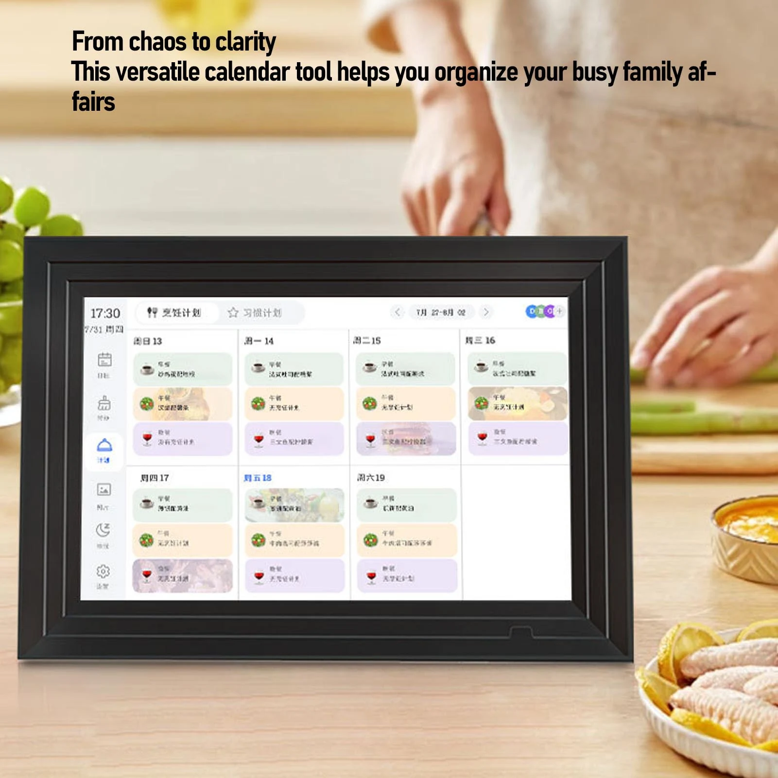 Smart Digital Calendar 10.1 Inch WiFi Touch Screen Interactive Smart Family Planner Digital Picture Frame with APP for Home