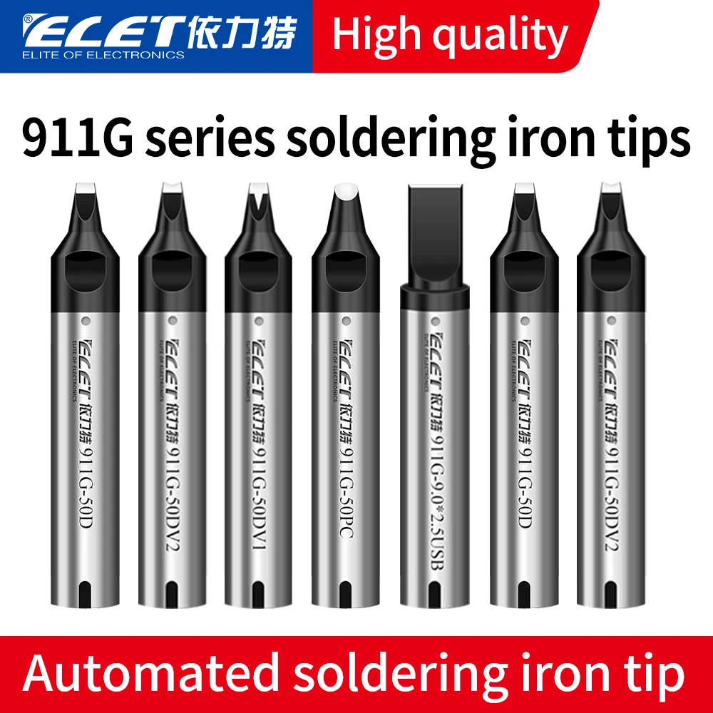

5PCS/911G Series Soldering Iron Tip 911G-16DV1 20DV1 24DV1 30DV1 40DV1 24D 24PC 30PC 40PC for Quick Automatic Welding Equipmen