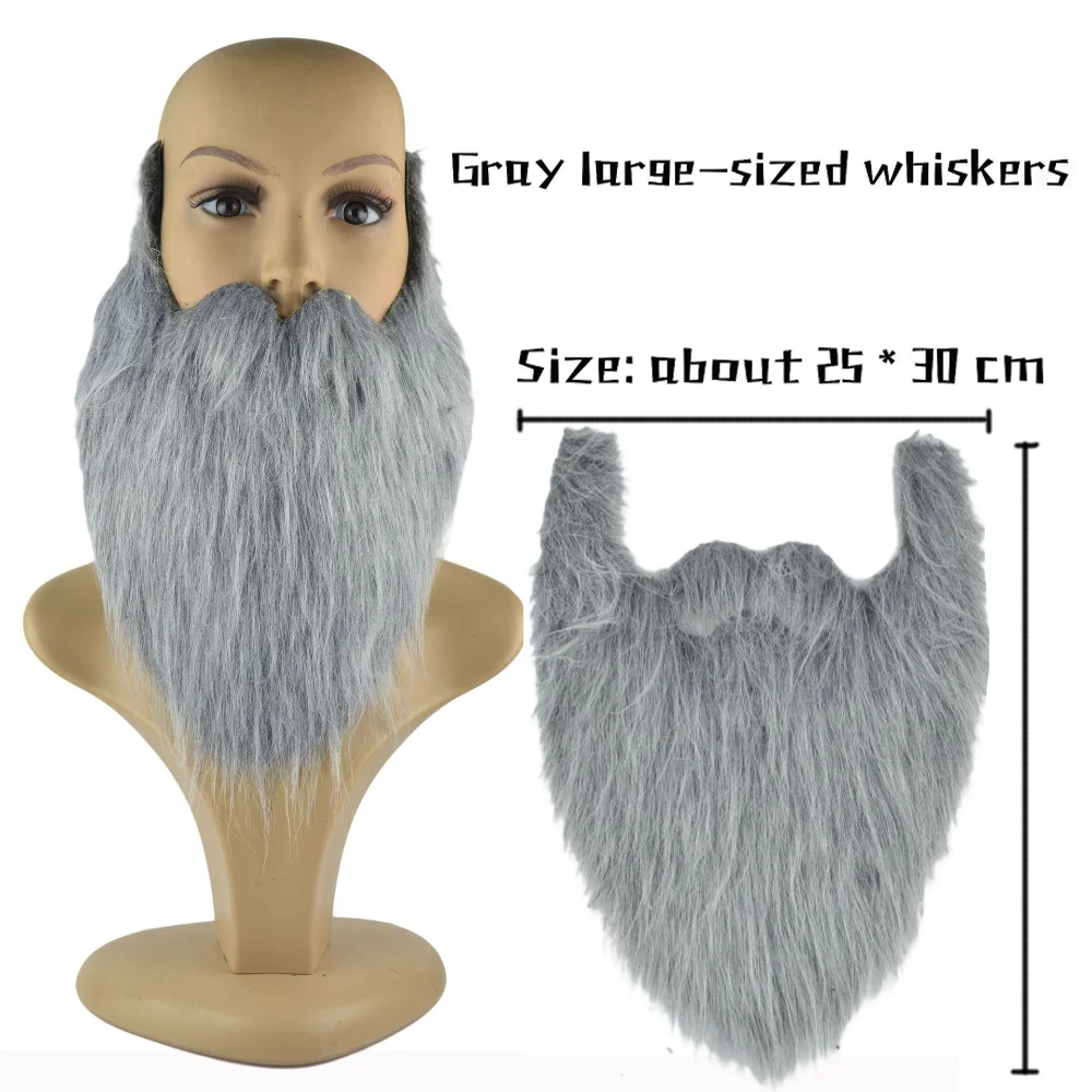 30Cm Realistische Kunstmatige Nep Baard Lange Pluizen Snor Whisker Opa Santa Claus Cosplay Halloween Kostuum Partij Rekwisieten