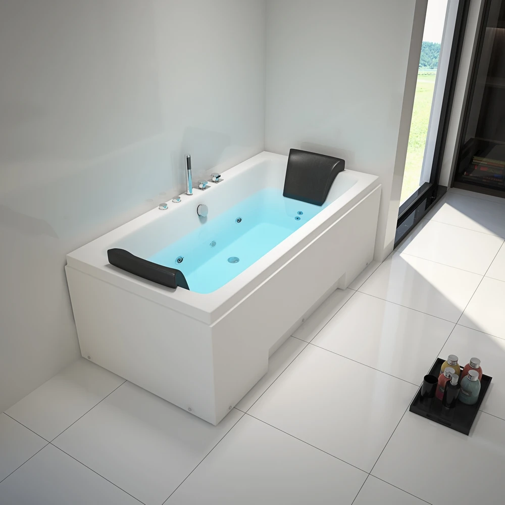 

Whirlpool Spa Bathtub with Traditional Design Rectangle Shape and Drainer for Indoor Hotel Use Features Whirlpool Massage