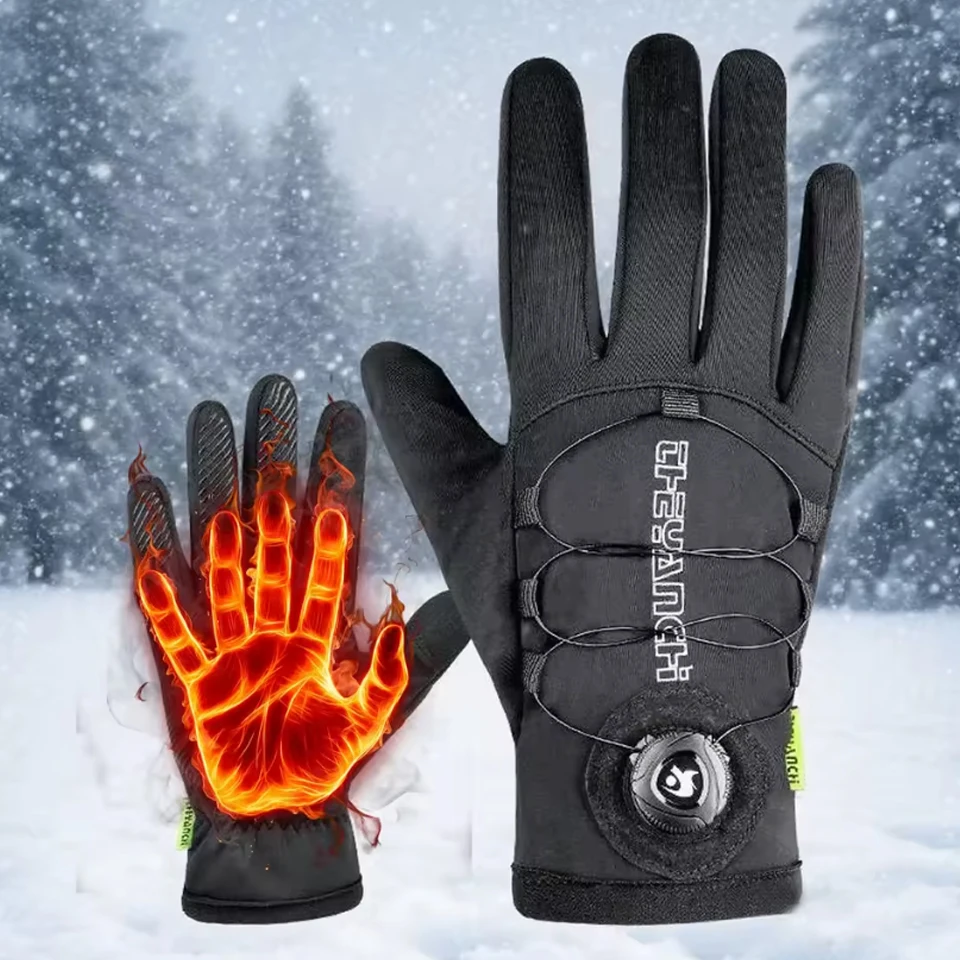 Winter kältebeständige warme Handschuhe für Männer Outdoor Radfahren Vollfinger-Handschuhe winddichte Touchscreen-Handschuhe Skifahren Klettern Sport