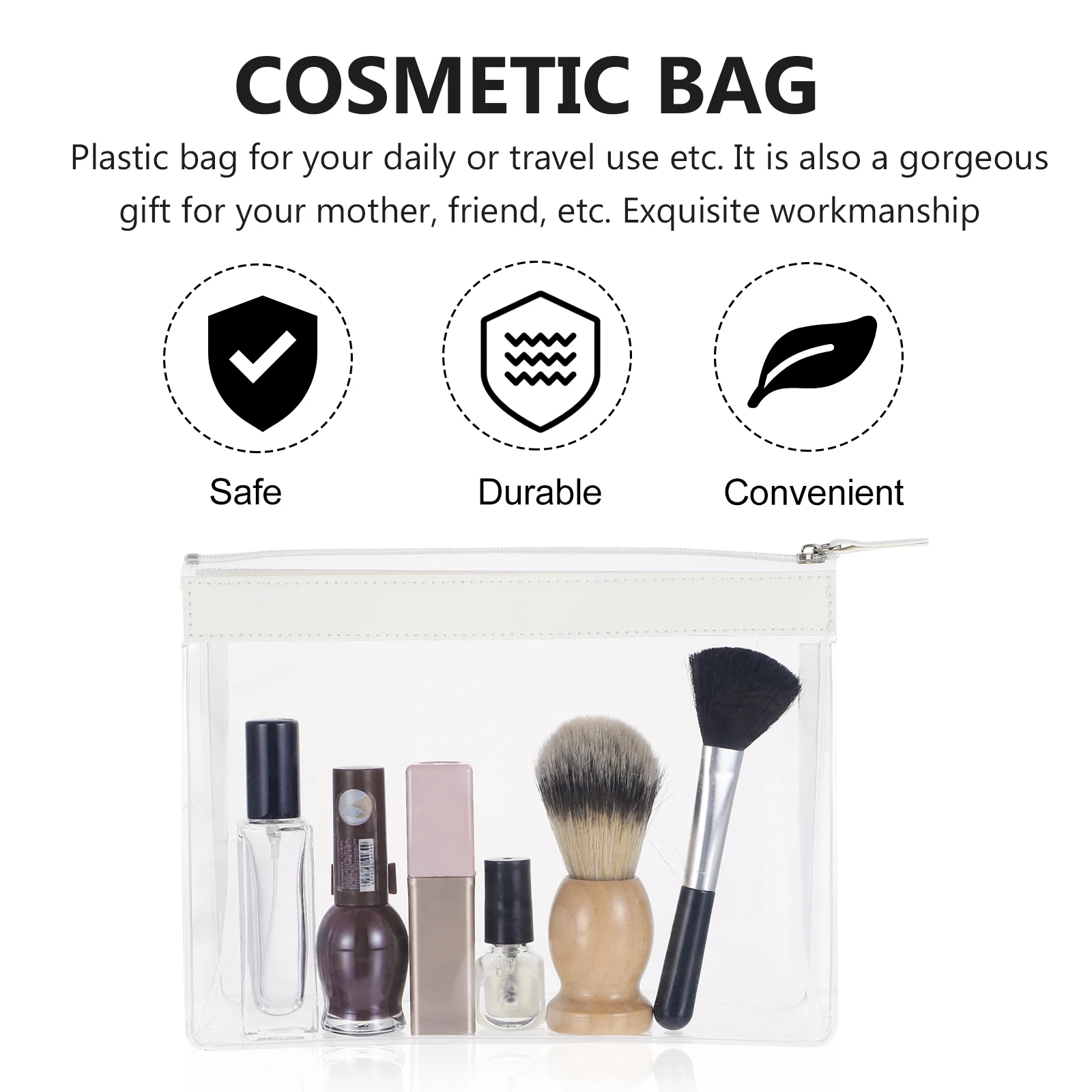 

Waterproof Zipper Transparent Bag For Women Storage Travel Makeup Organizer Portable Plastic Wash Bag Elegant Design
